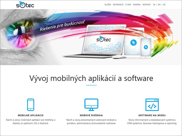 Webová stránka SOTEC